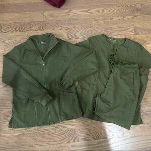 Mandala Olive Green Women's Scrub Set